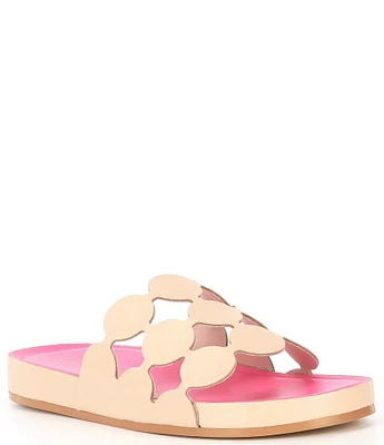 Cecelia New York Emily Leather Platform Slides