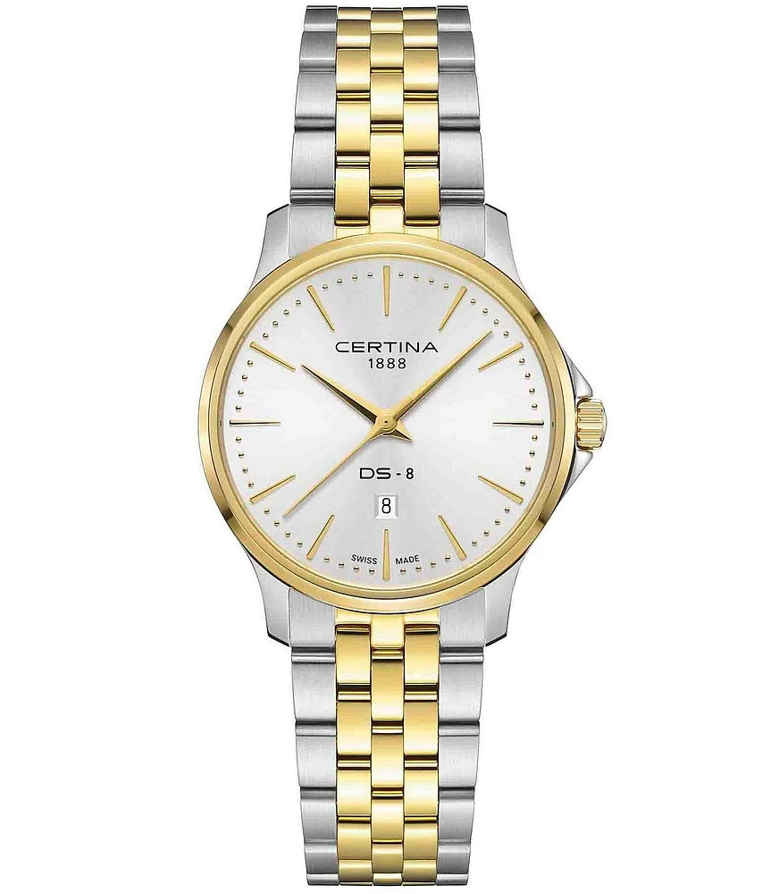Certina Women's DS-8 Lady Quartz Analog Two Tone Stainless Steel Bracelet Watch