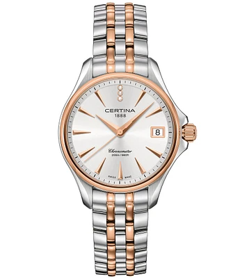 Certina Women's DS Action Lady Diamond Quartz Analog Two Tone Stainless Steel Bracelet Watch