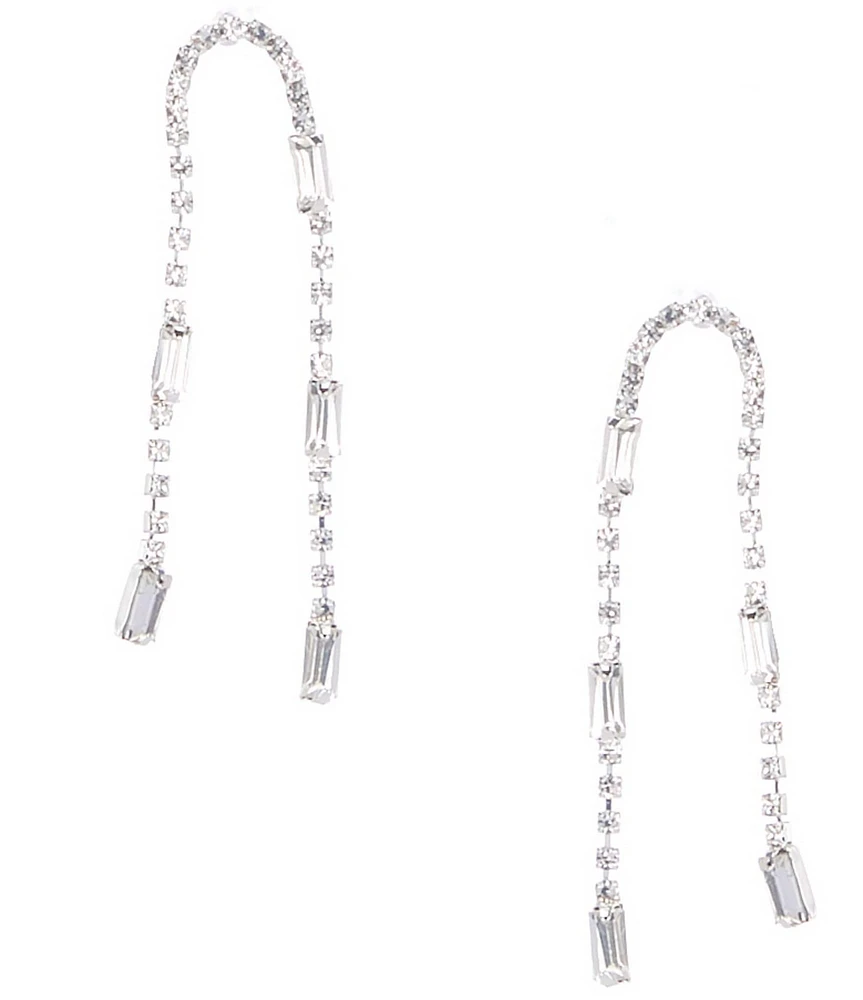 Cezanne Baguette Loop Linear Earrings
