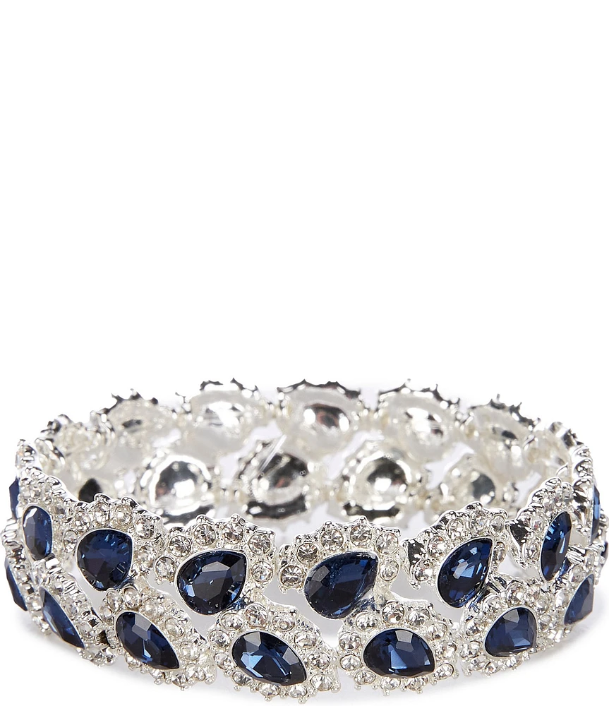 Cezanne Cluster Navette Stone Crystal Strech Bracelet