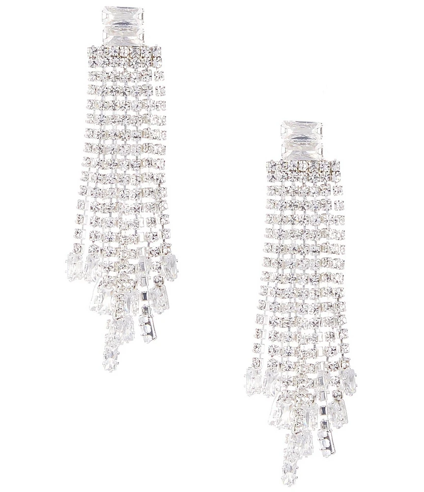 Cezanne Rhinestone Fringe Chandelier Earrings