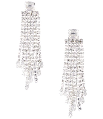 Cezanne Rhinestone Fringe Chandelier Earrings