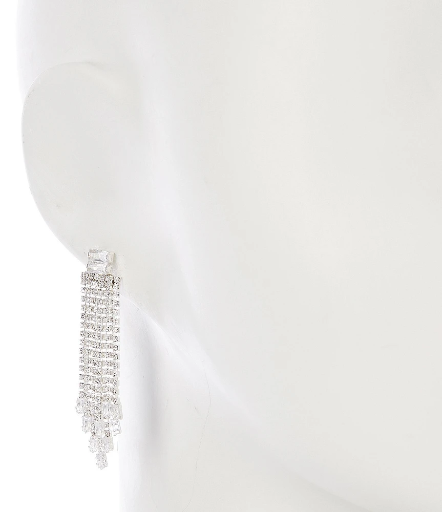 Cezanne Rhinestone Fringe Chandelier Earrings