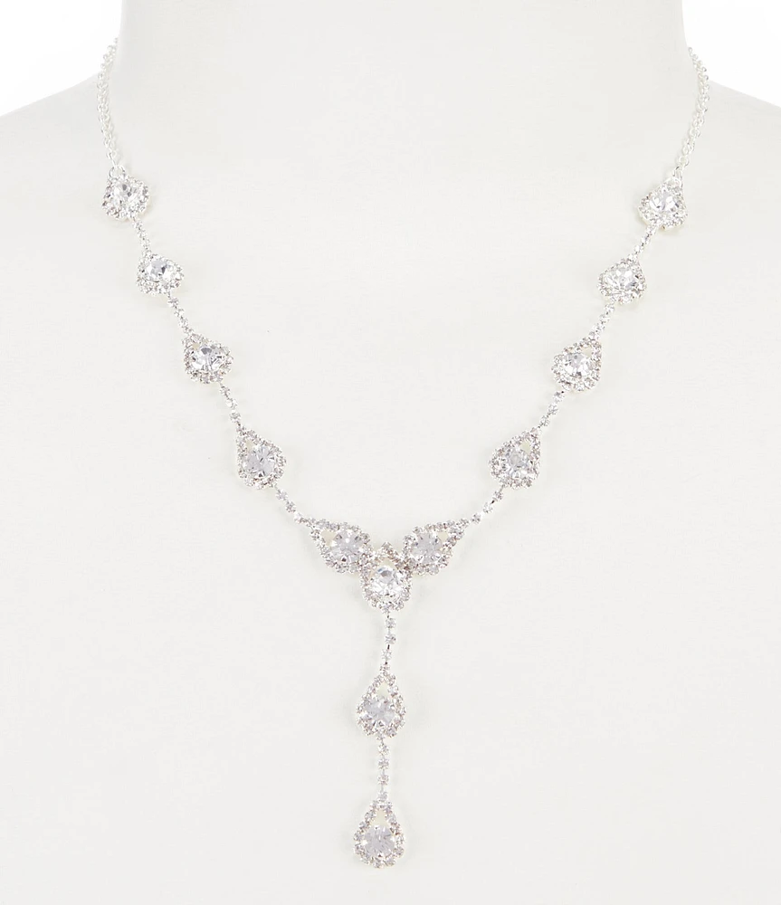 Cezanne Rhinestone Crystal Teardrop Y-Necklace
