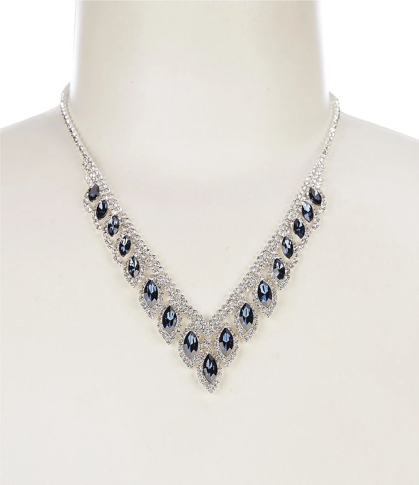 Cezanne V Neck Nav Stone Collar Necklace