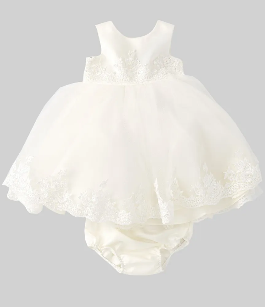 Chantilly Place Baby Girls Lace Bow Back Dress