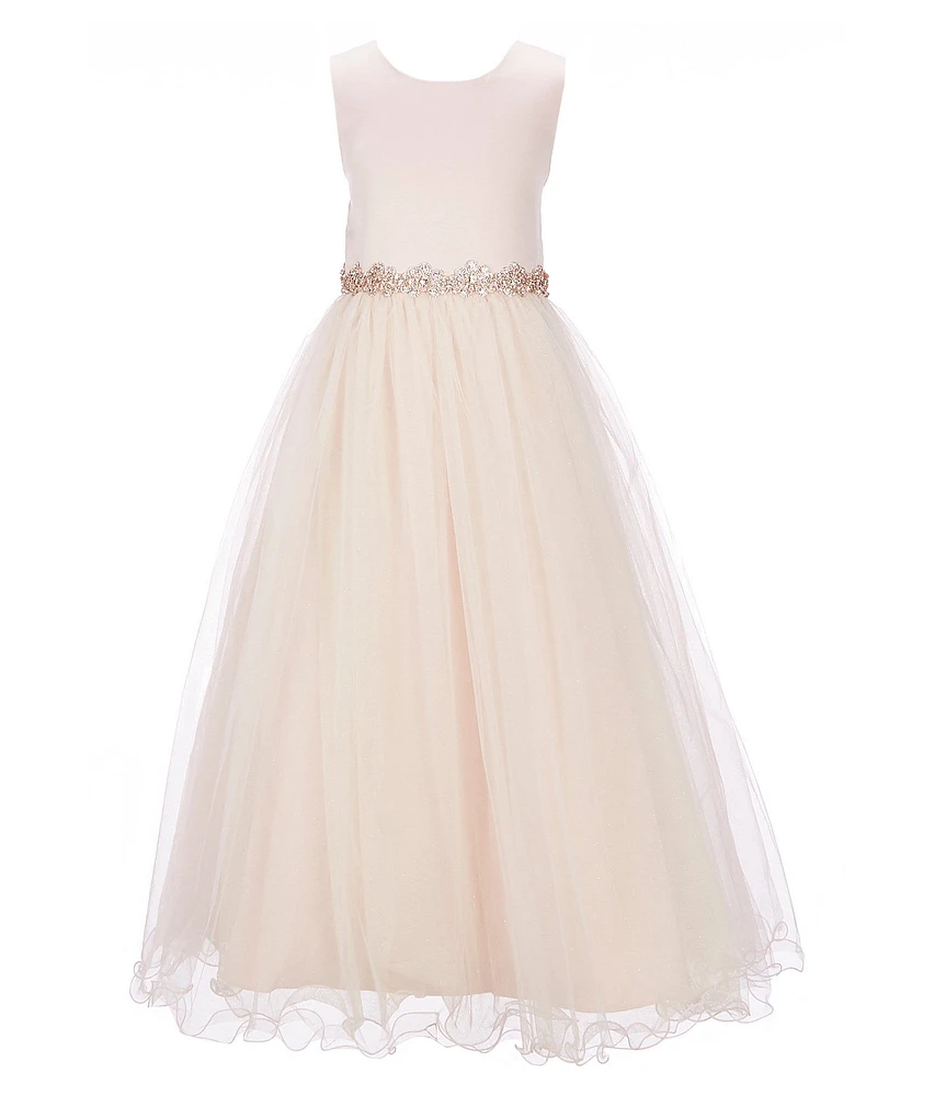 Chantilly Place Big Girls Satin/Mesh Ball Gown