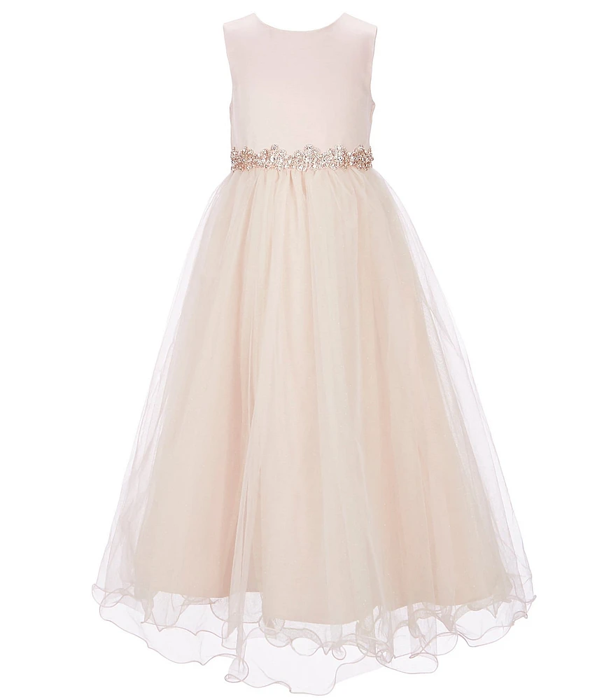 Chantilly Place Little Girls Satin/Mesh Ball Gown