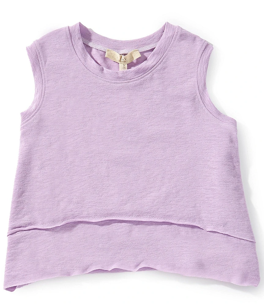 Chelsea & Violet Big Girls Crew Neck Sleeveless Terry Knit Top