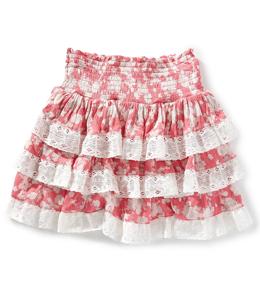 Chelsea & Violet Big Girls Daisy Ruffle Lace Skirt