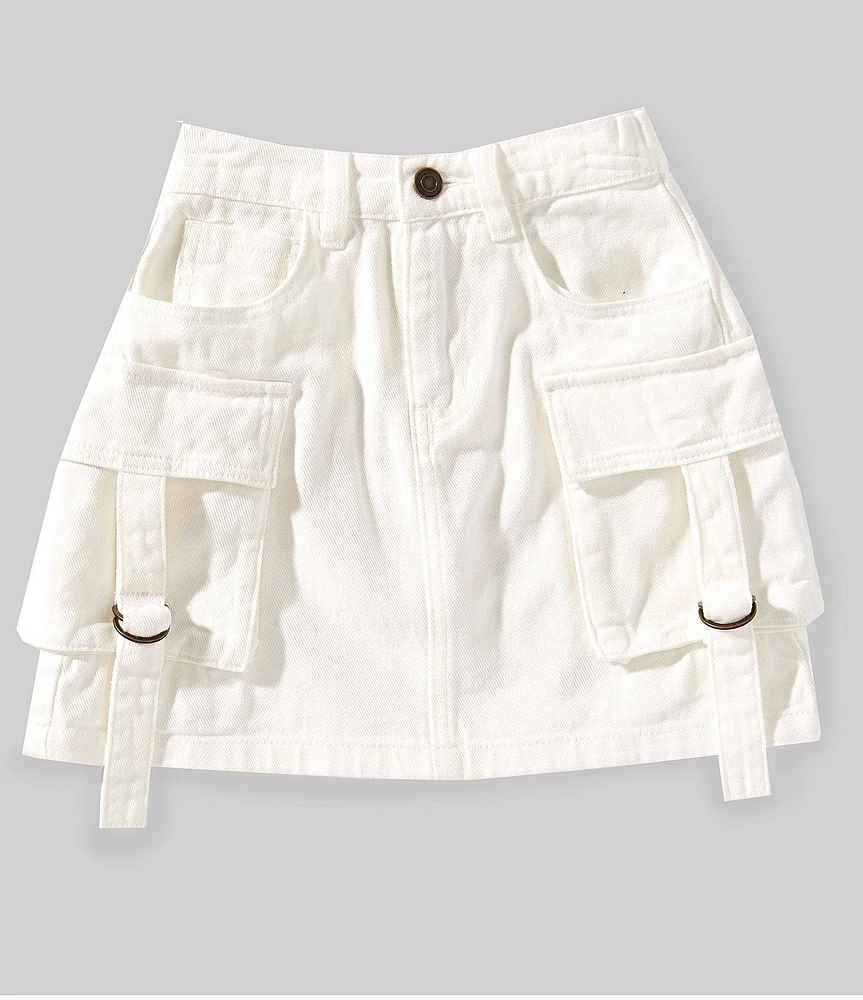 Chelsea & Violet Big Girls Denim Cargo Mini Skirt