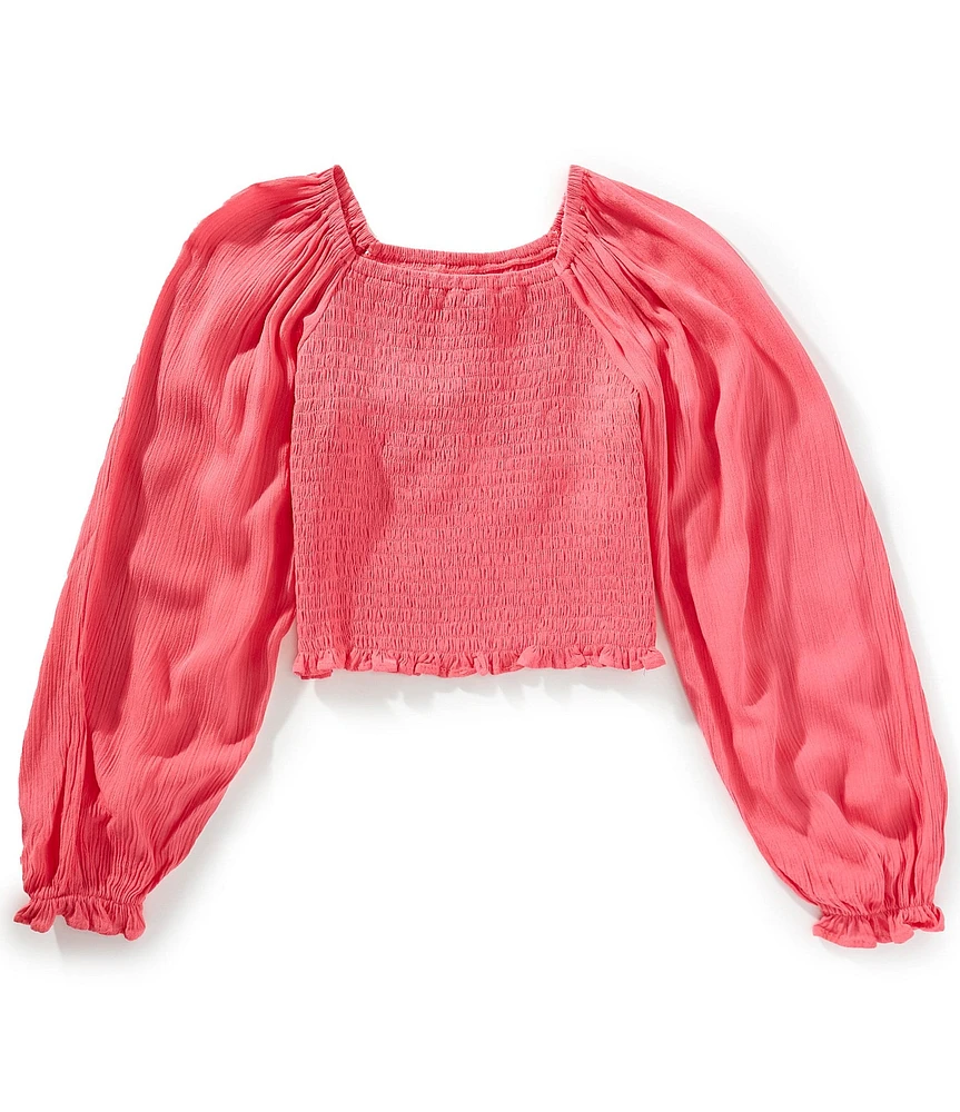 Chelsea & Violet Big Girls Long Sleeve Smocked Top