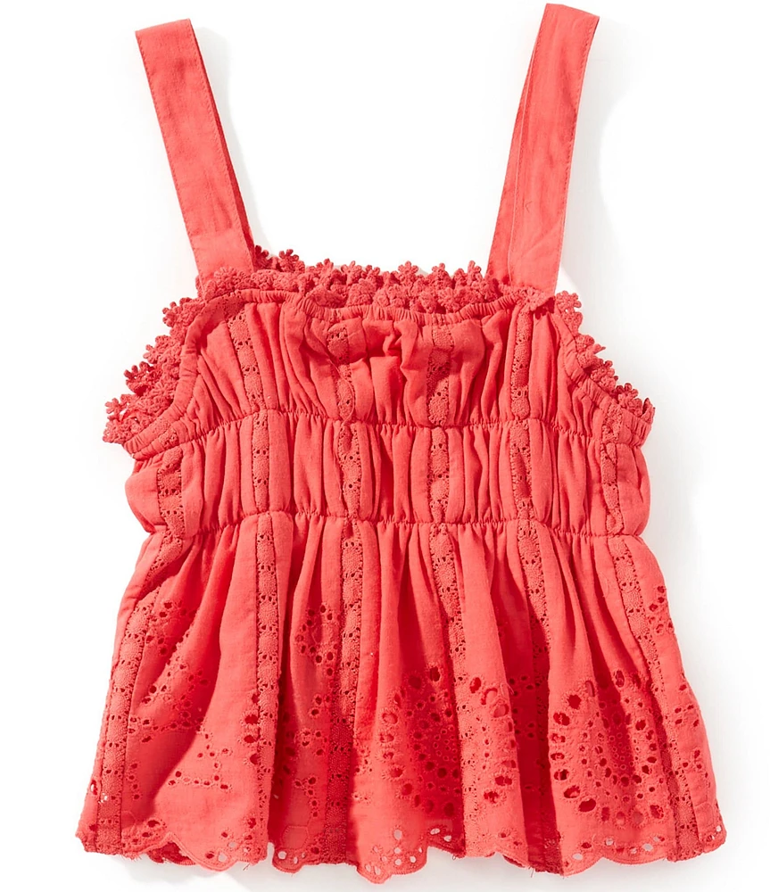 Chelsea & Violet Big Girls Square Neck Eyelet Tank Top