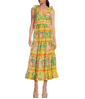 Chelsea & Violet Cecily Floral V-Neck Sleeveless Maxi Dress