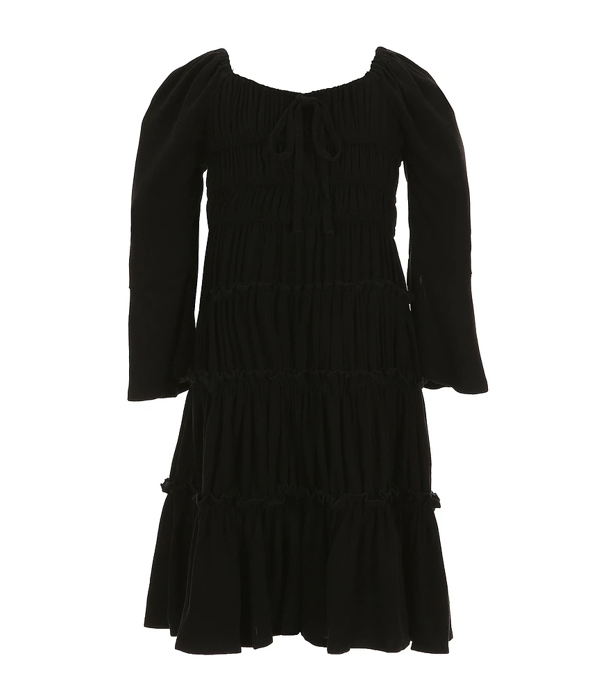 Chelsea & Violet Little Girls Long Flare Sleeves Cupcake Dress