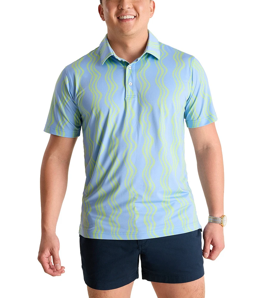 Chubbies Wavy Daze Printed Performance Polo Shirt