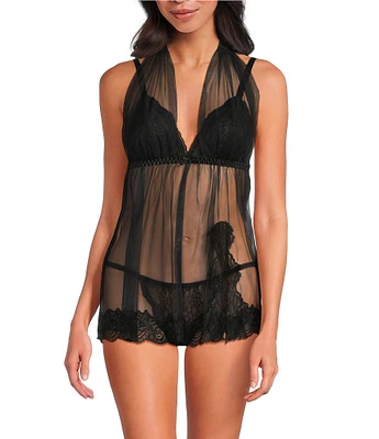 Cinema Etoile Soft Triangle Cup Lace and Tulle Babydoll