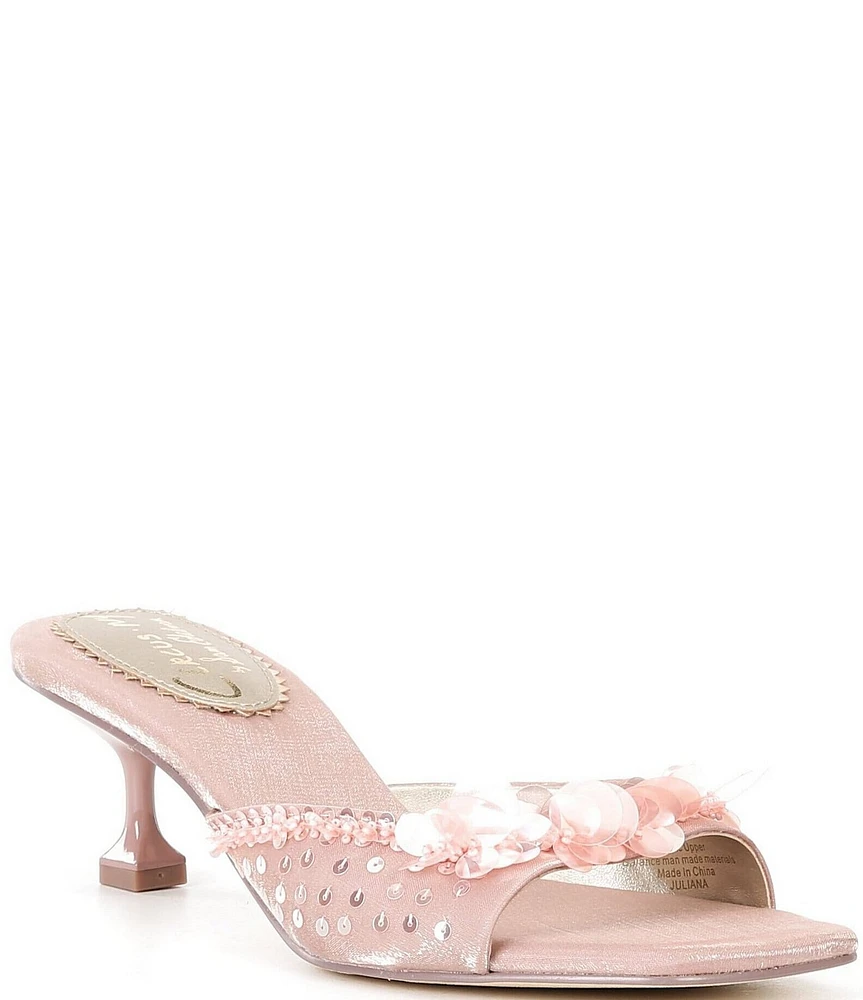 Circus NY by Sam Edelman Juliana Satin Sequin Ornamented Dress Slide Sandals