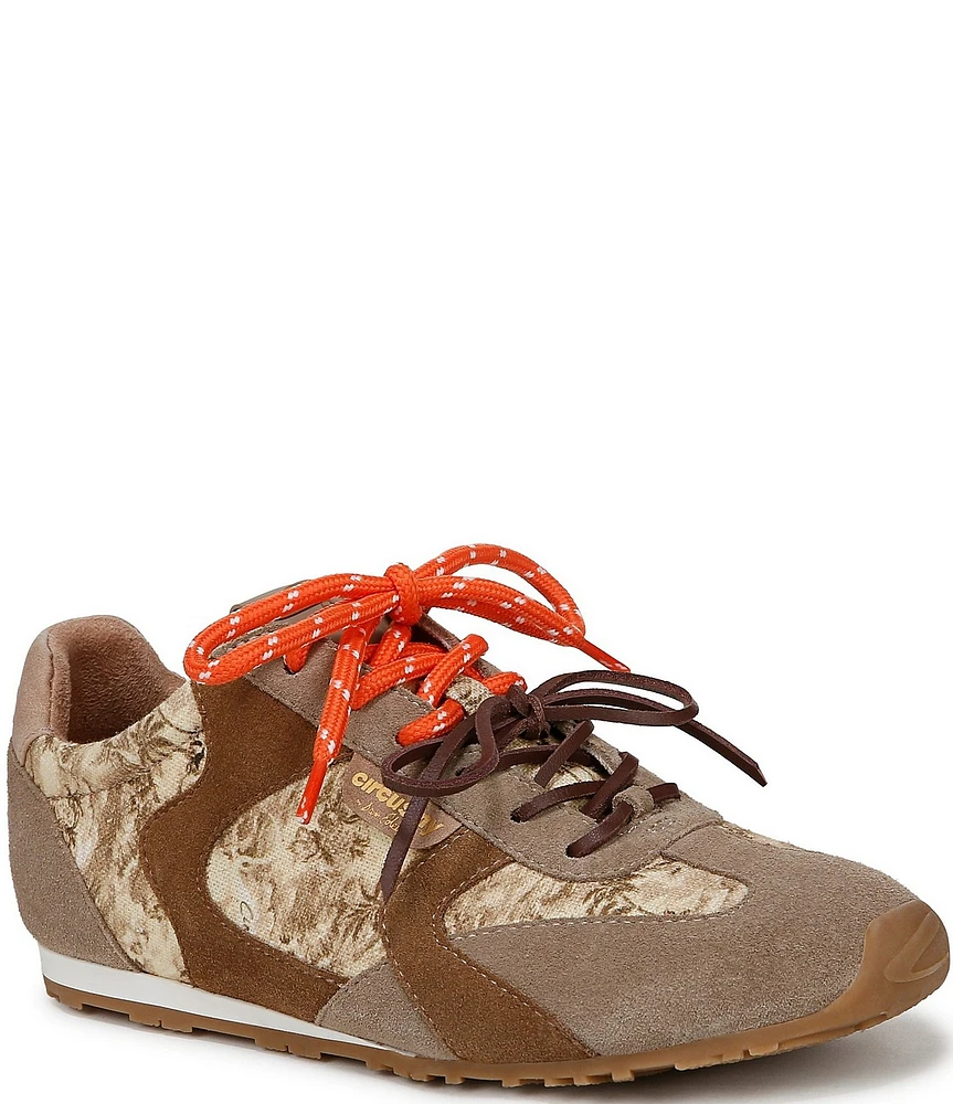 Circus NY by Sam Edelman Nash Printed Fabric and Suede Lace Up Sneakers