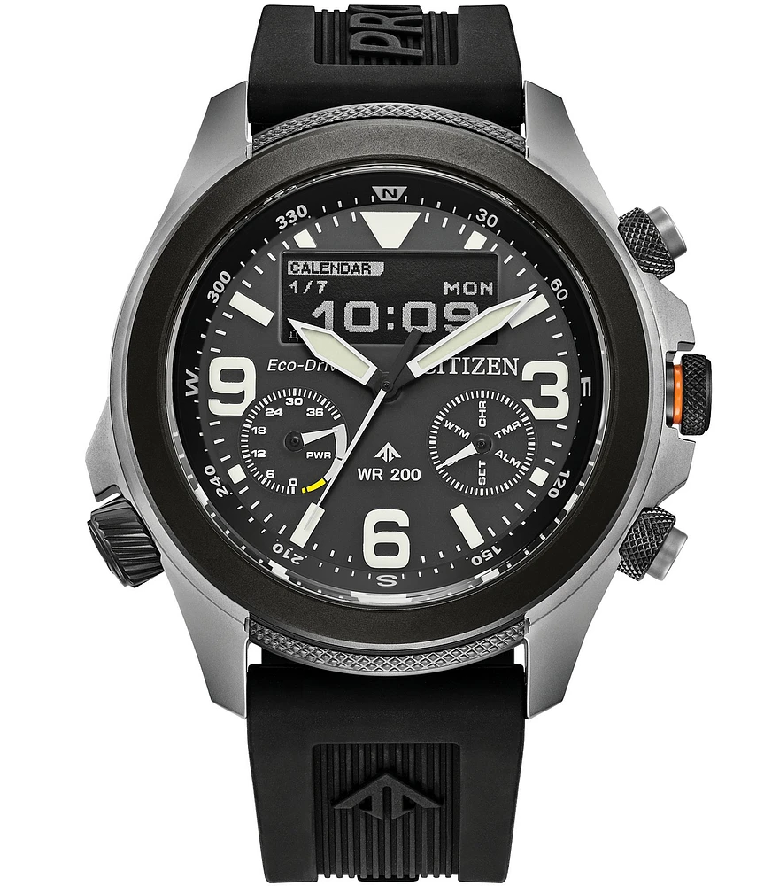 Citizen Men's Eco WR200 Chronograph Black Strap Watch