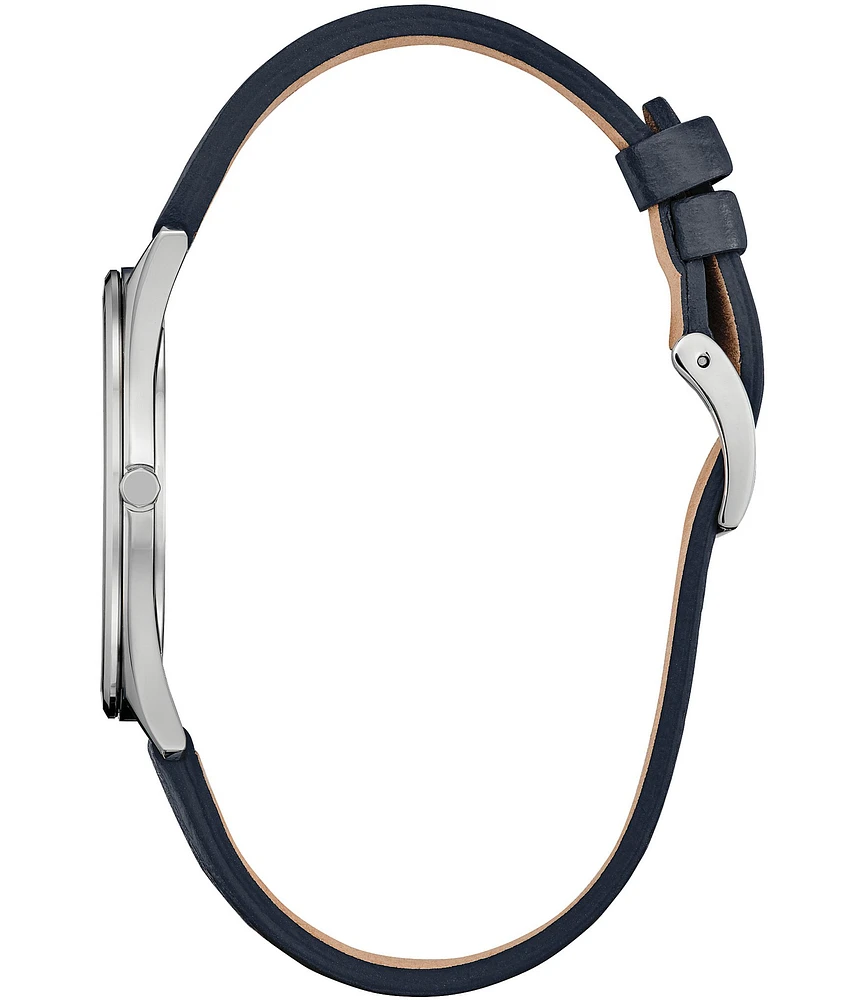 Citizen Unisex Suratto Two Hand Blue Leather Strap Watch