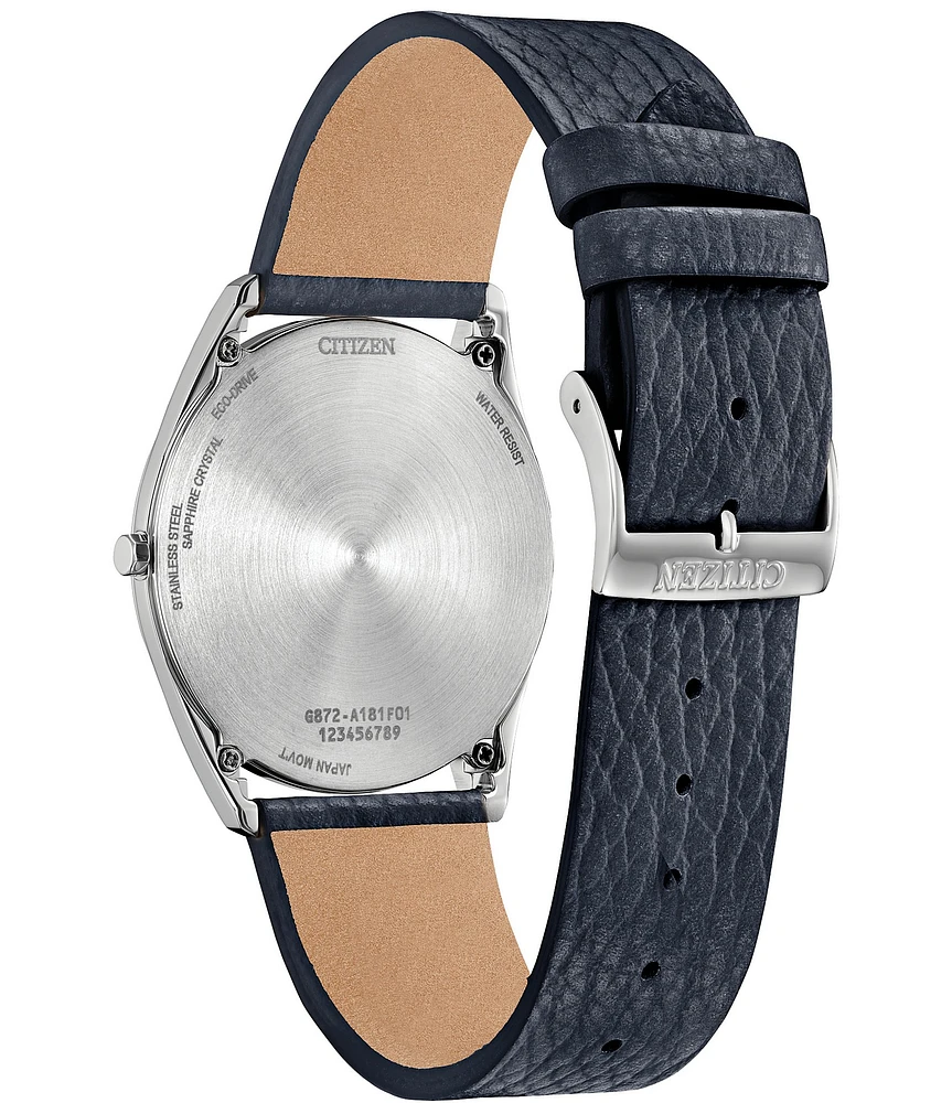 Citizen Unisex Suratto Two Hand Blue Leather Strap Watch