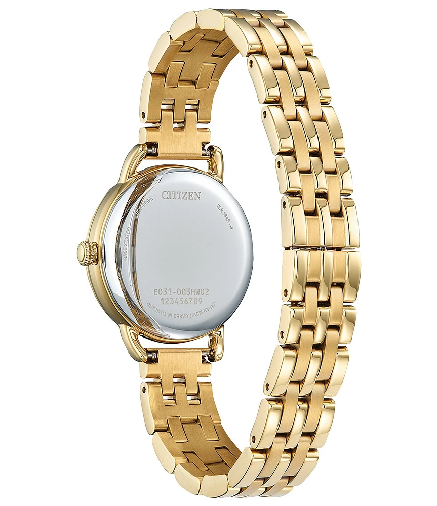 Citizen Women's Classic Coin Edge Three Hand Gold Stainless Steel Bracelet Watch