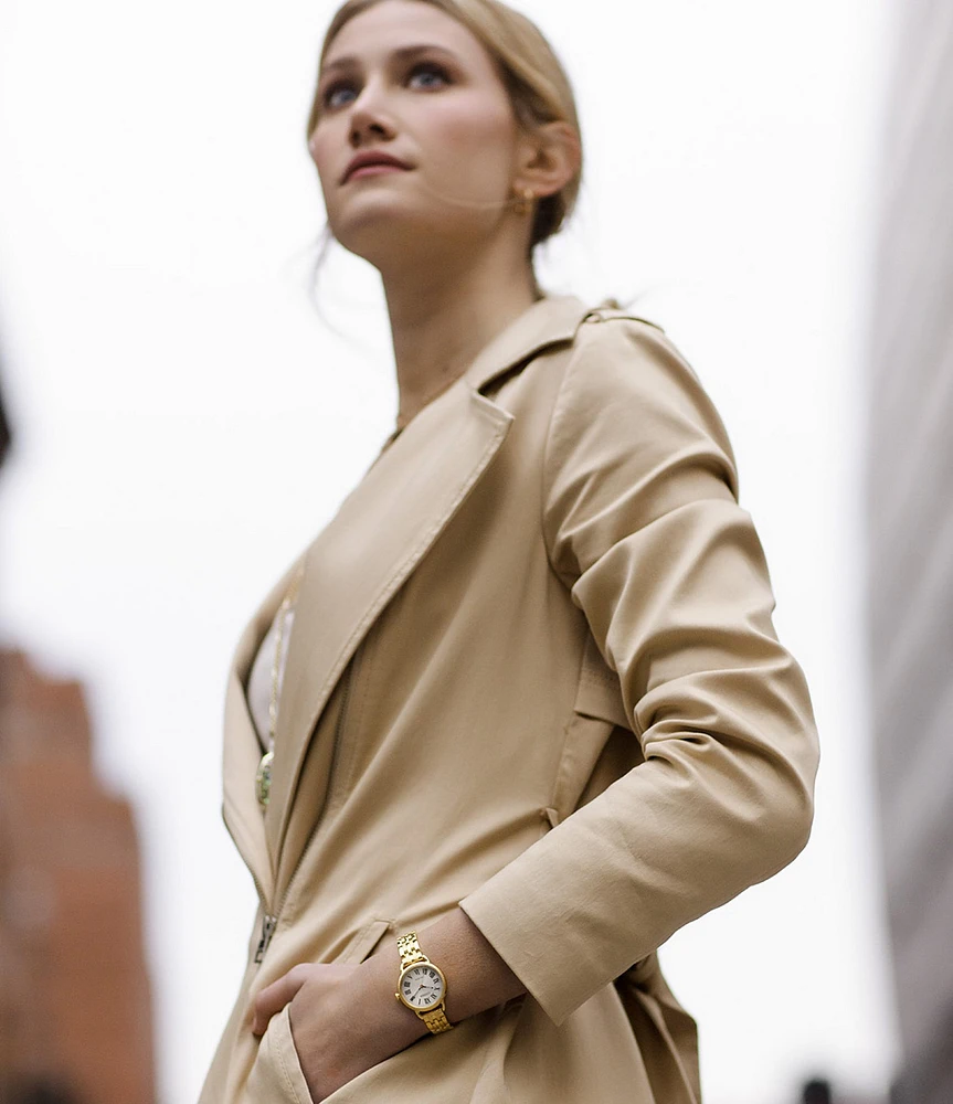 Citizen Women's Classic Coin Edge Three Hand Gold Stainless Steel Bracelet Watch