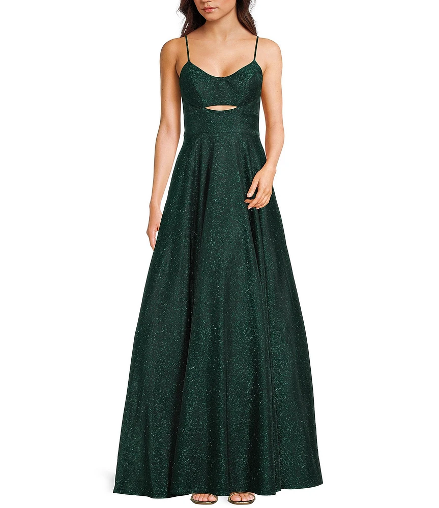 City Vibe Front Cut-Out Lace Back Long Dress