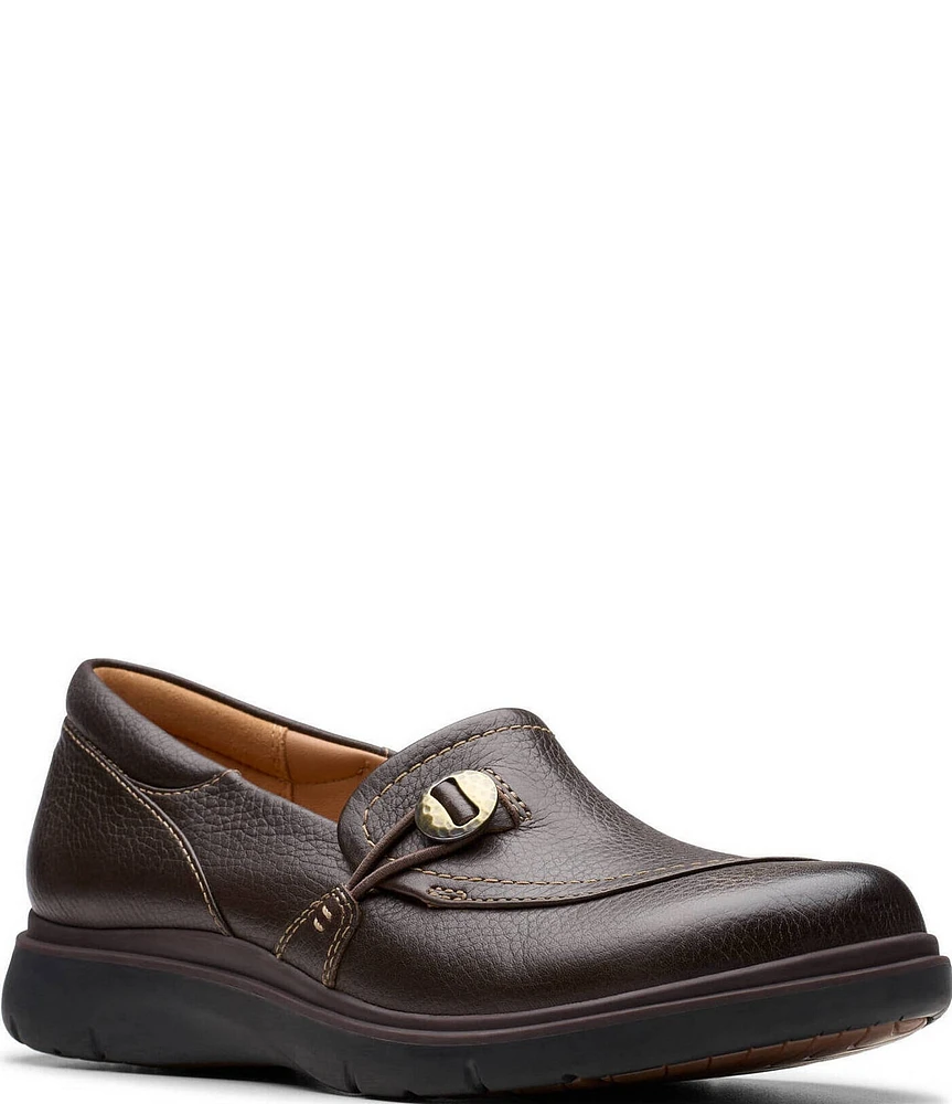 Clarks Artisan Certina Ease Leather Button Hardware Loafers