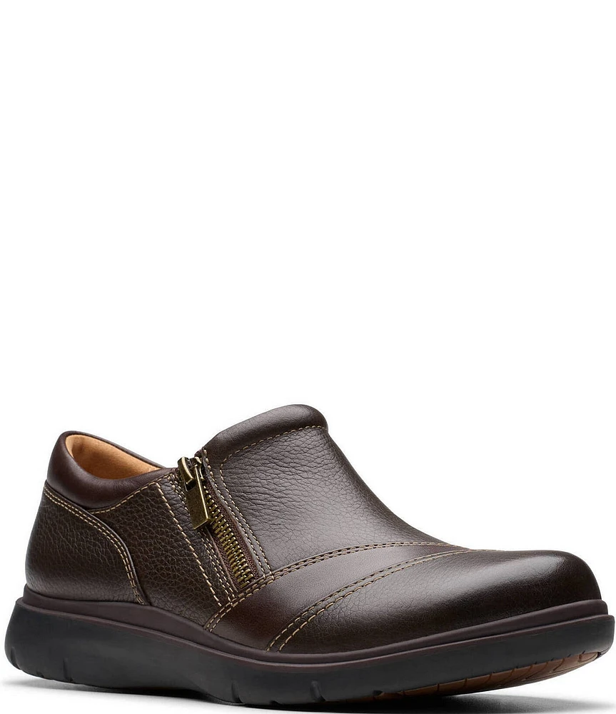 Clarks Artisan Certina Pure Leather Side Zip Loafers