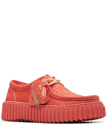 Clarks Signature Torhill Bee Embossed Suede Platform Moc-Toe Sneakers