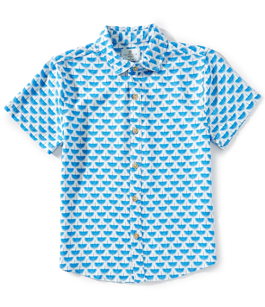 Class Club Big Boys Crane Print Woven Shirt