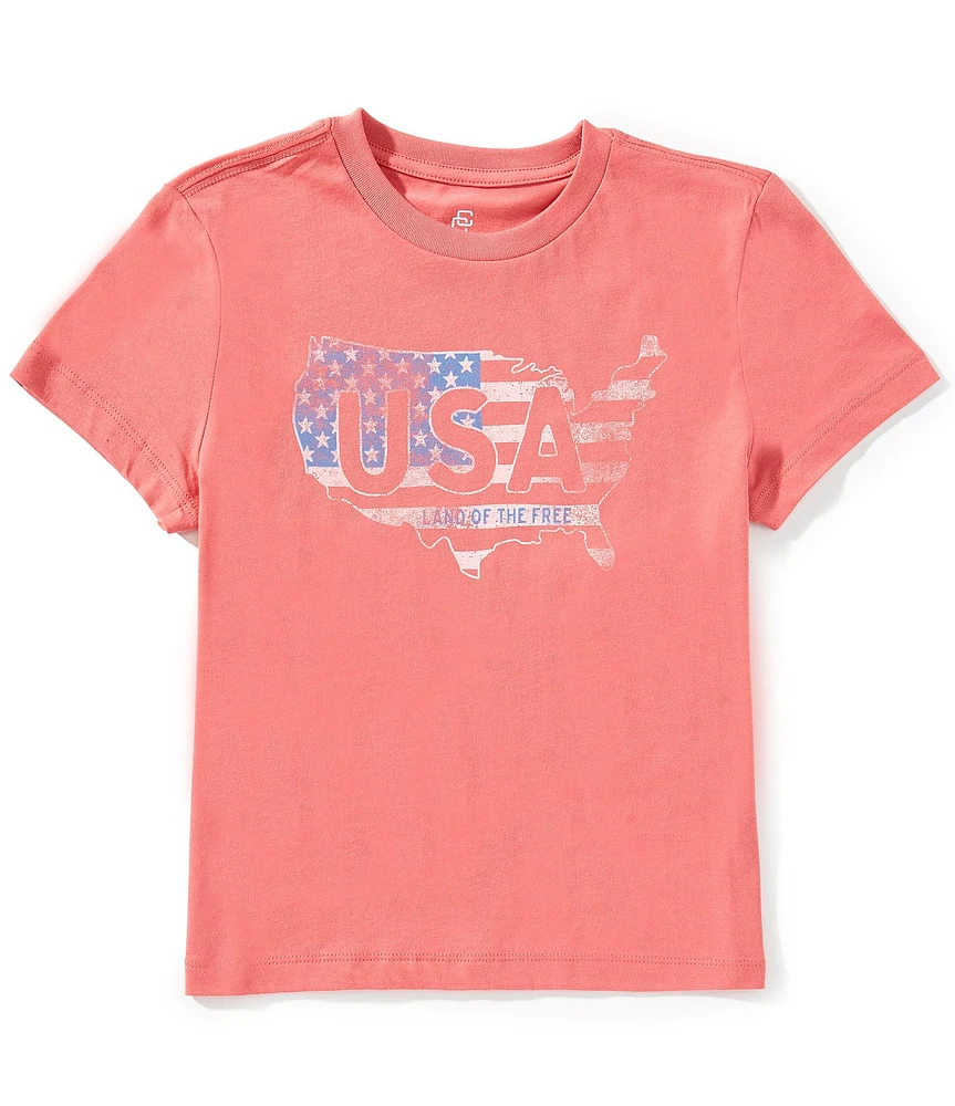 Class Club Big Boys Land Of The Free USA Screen Print T-Shirt