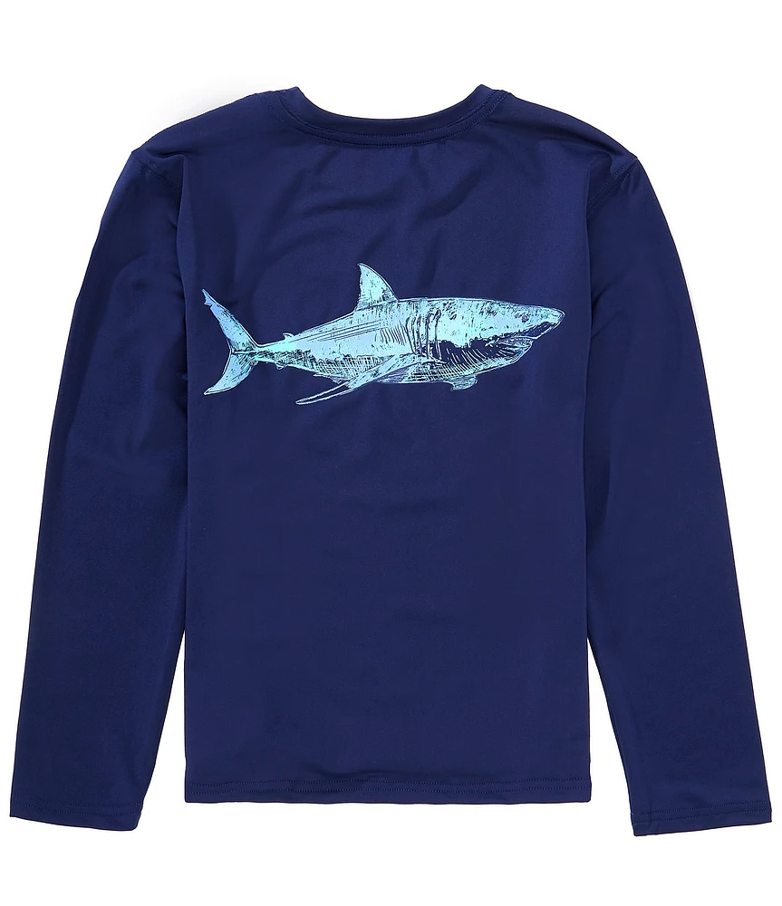 Class Club Big Boys Long Sleeve Shark Graphic Rash Guard