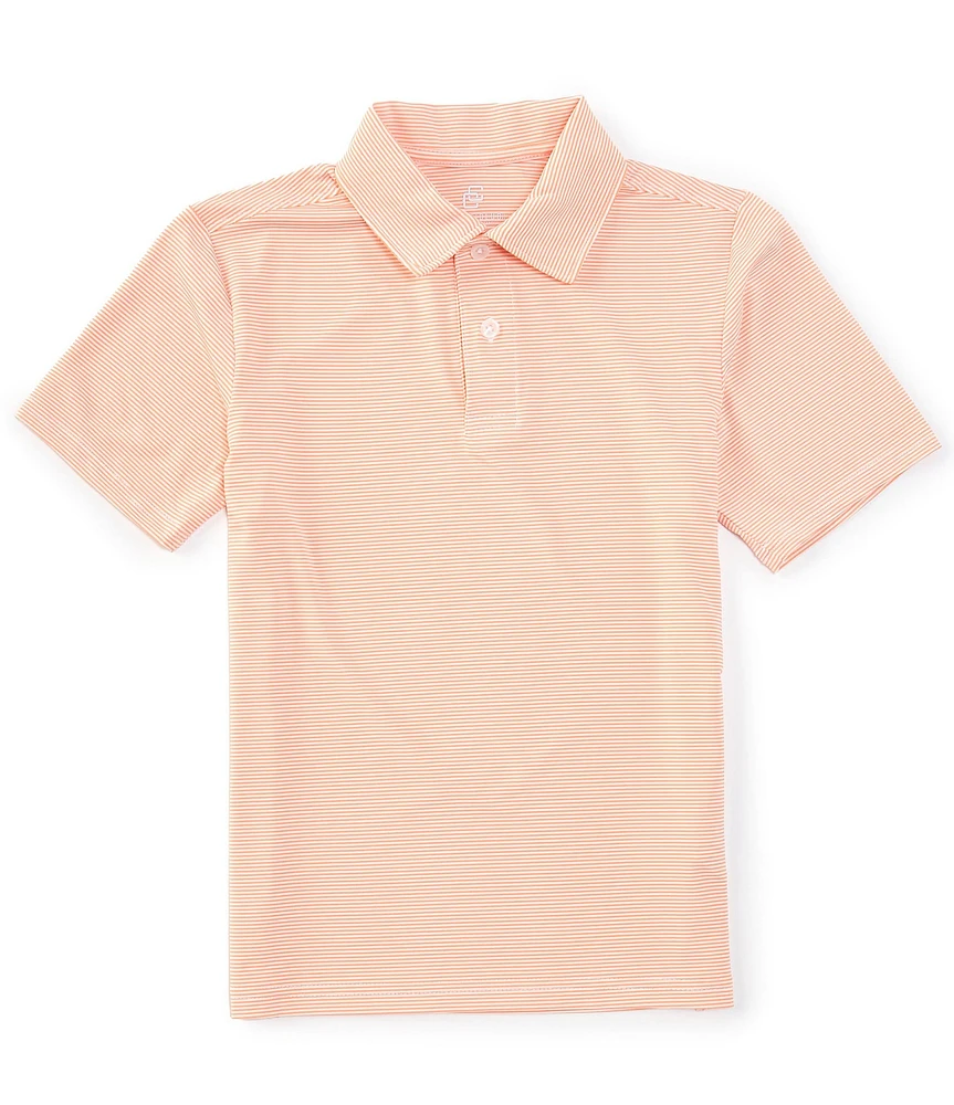 Class Club Big Boys Short Sleeve Synthetic Micro Stripe Polo Shirt