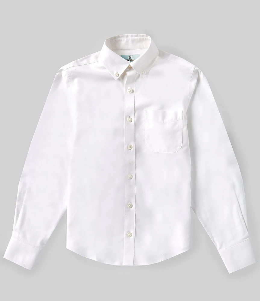 Class Club Big Boys Long Sleeve Non-Iron Stretch Oxford Dress Shirt