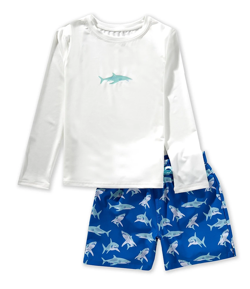 Class Club Little Boys Shark Long Sleeve Rash Guard Set
