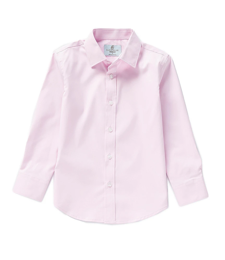 Class Club Little Boys Long Sleeve Solid Synthetic Dress Shirt