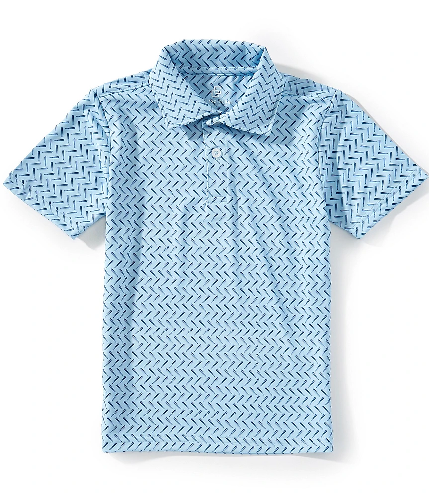 Class Club Little Boys Short Sleeve Synthetic Baseball Bat Print Polo Shirt
