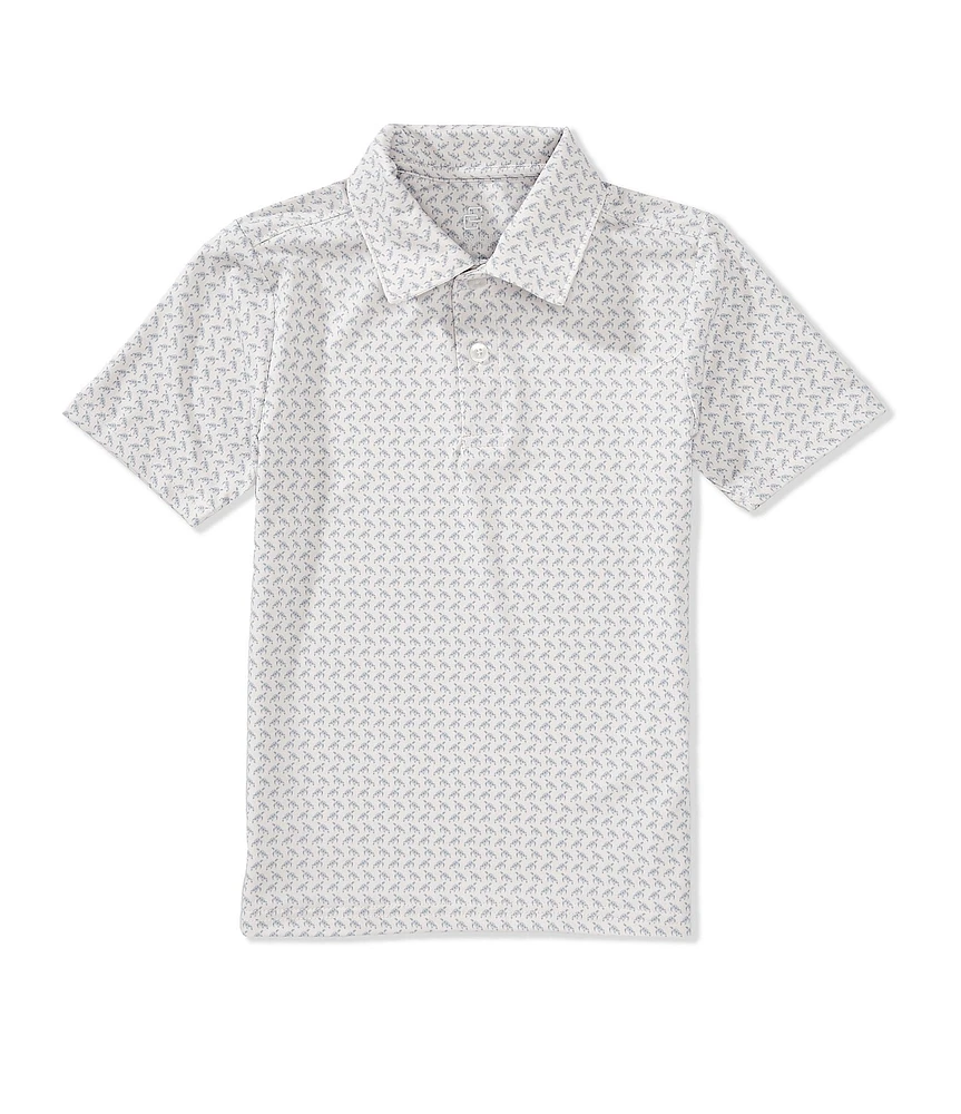 Class Club Little Boys Short Sleeve Turtle Print Synthetic Polo Shirt