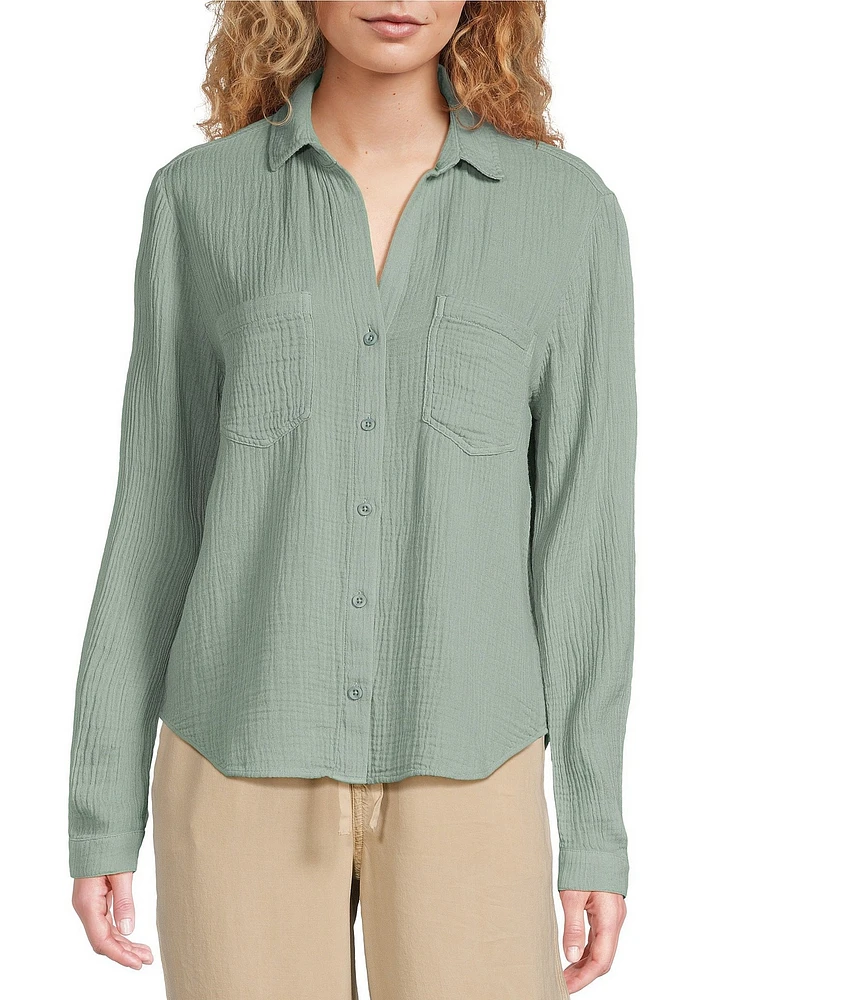Cloth & Stone Collared Long Sleeve Button Front Shirt