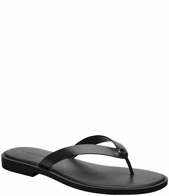 COACH Brianna Leather Flip Flop Sandals