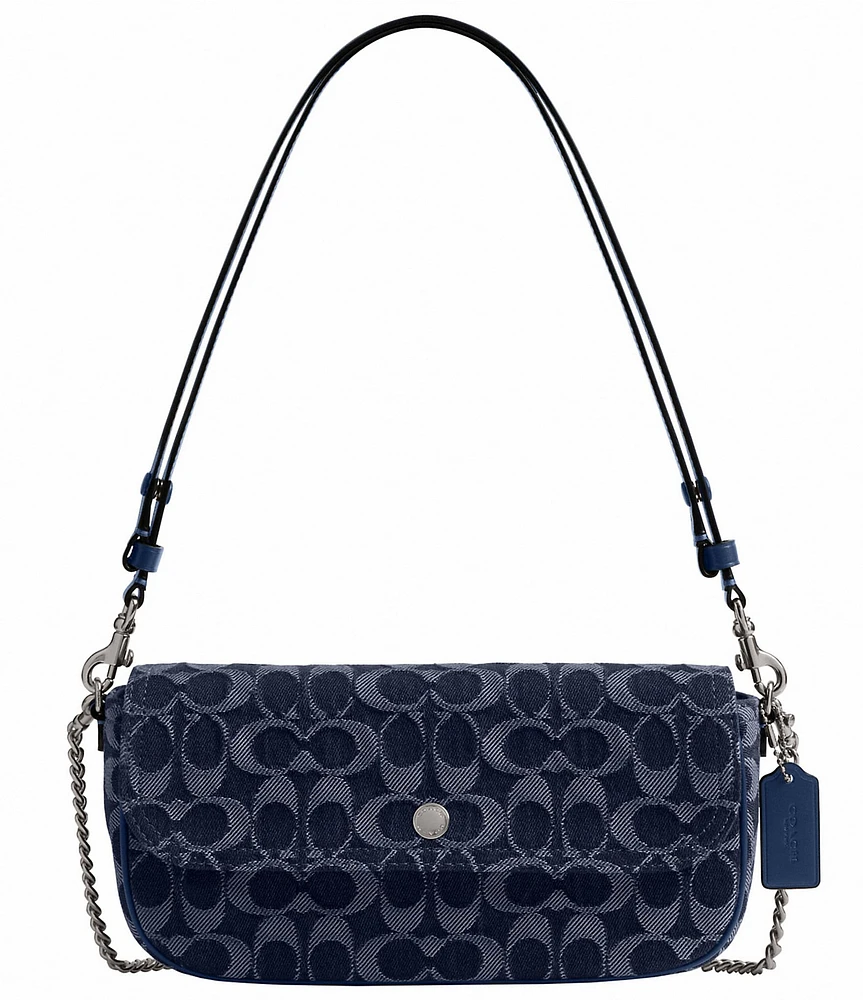 COACH Brooks Flap Chain Bag in Signature Denim