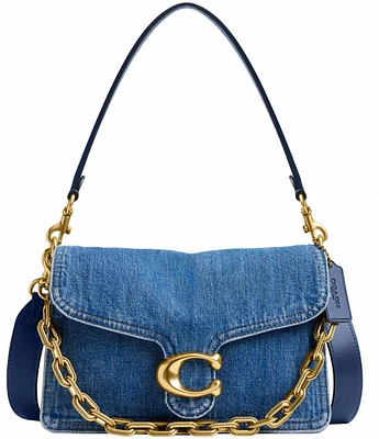 COACH Tabby Denim Chain Shoulder Bag