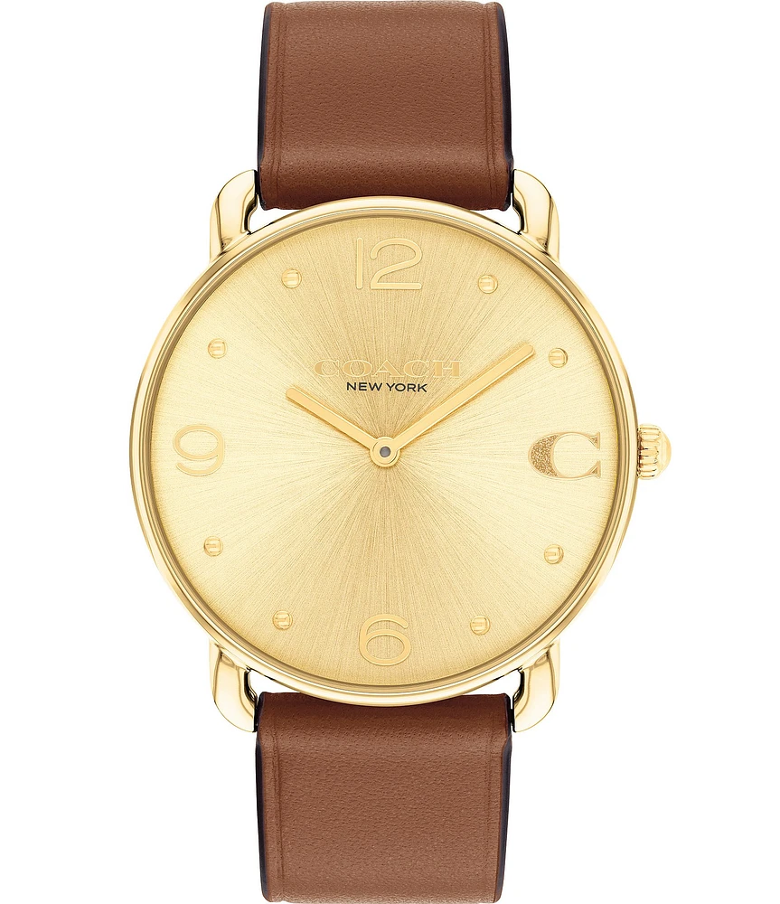 COACH Elliot Leather Strap Quartz Analog Women's Watch