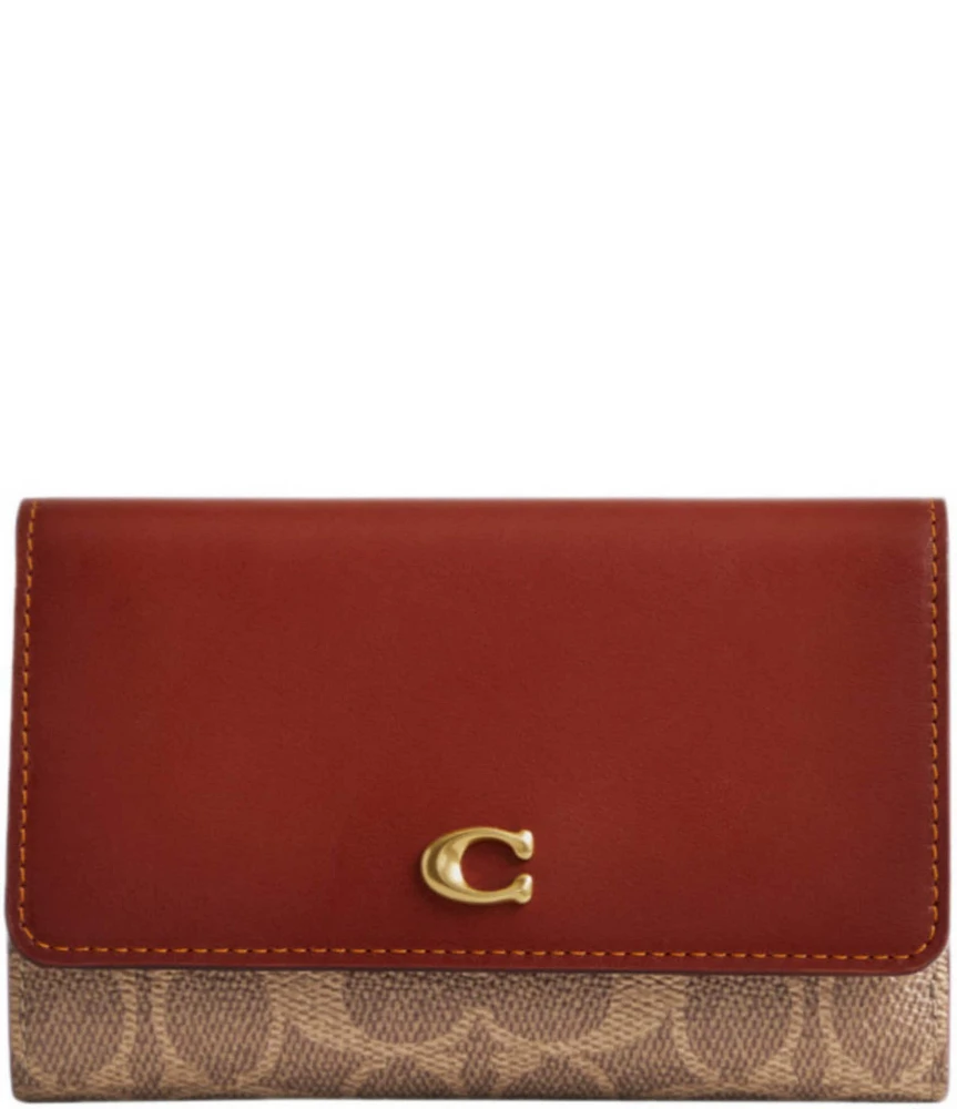 COACH Essential Medium Signature Canvas Flap Wallet