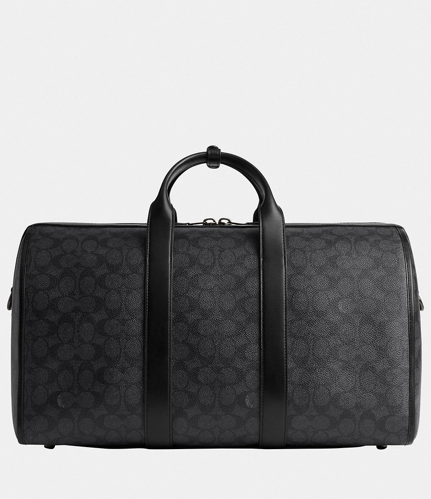COACH Gotham Signature Coated Canvas and Refined Calfskin Leather Duffel Bag
