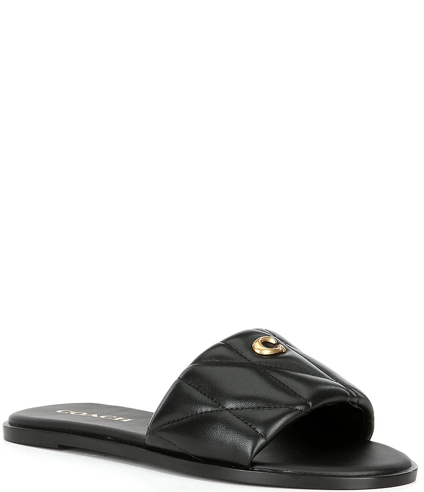 COACH Holly Quilted Leather Slide Sandals